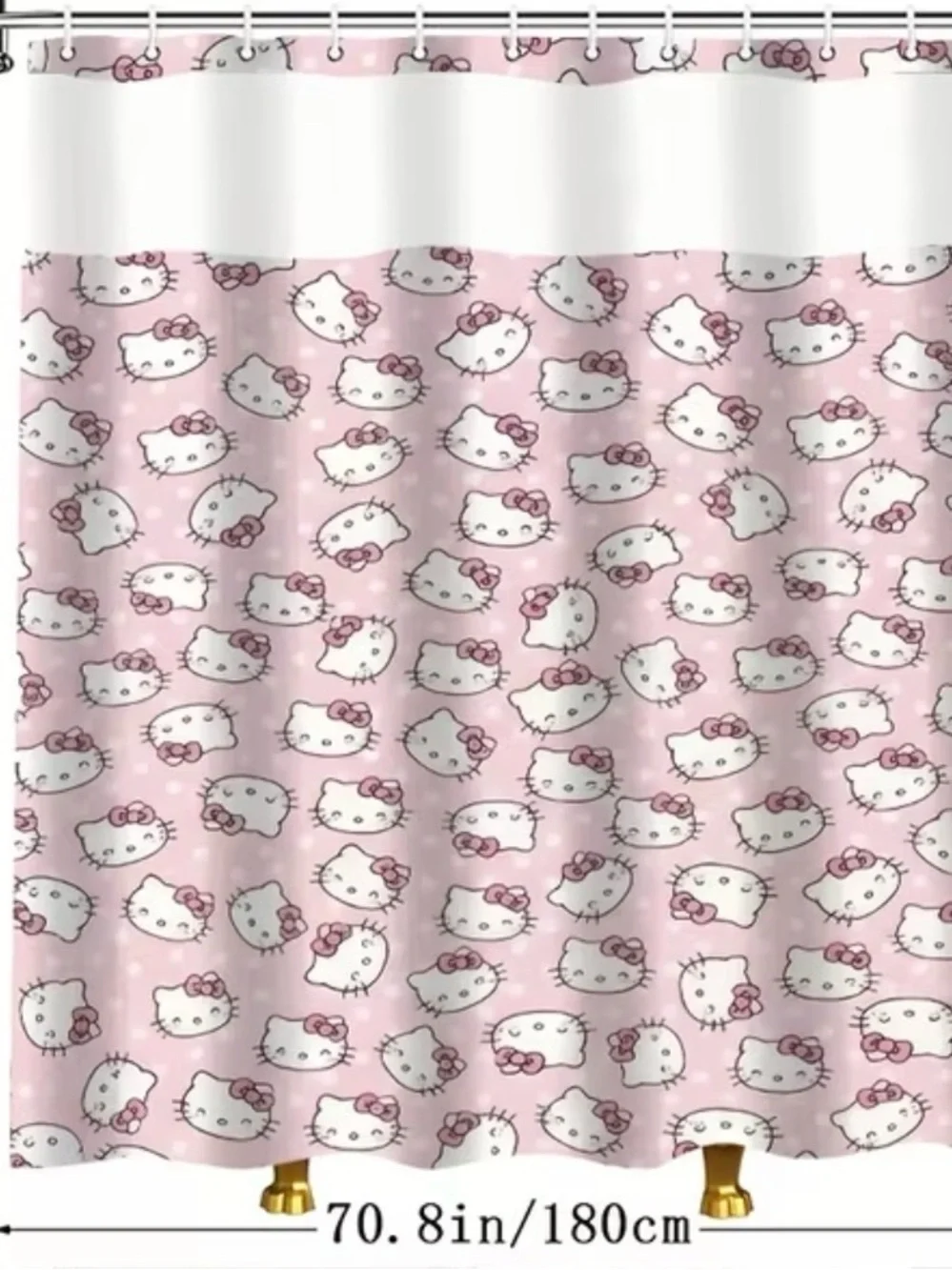 Hello Kitty Pink Pattern Shower Curtain